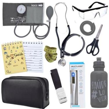 Imagem de Kit Enfermagem Estágio Aparelho Pressão Estetoscópio - INCOTERM, GRAFI