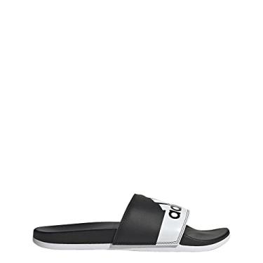 Imagem de adidas Tênis adulto unissex Adilette Comfort Slide, Preto/branco/branco, 16