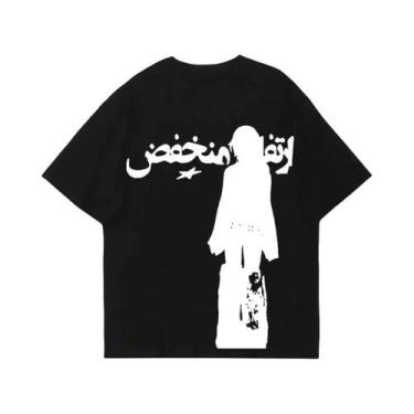 Imagem de Camiseta Gótica Street Emo Y2K Retrô Unissex Harajuku Solta Estilo Roc