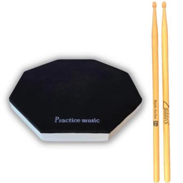 Imagem de 2X Pad Estudo Bateria Praticável 150 + Par Baquetas 5A