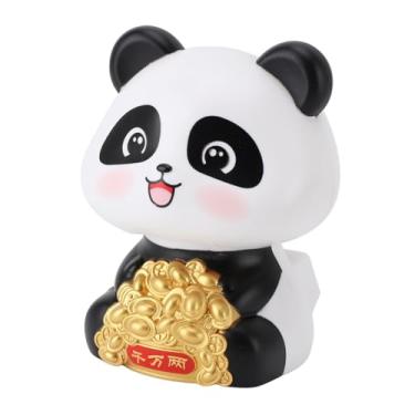 Imagem de Generic Ornamento de Panda para Painel de Carro, Alegria Compacta Movida a Energia Solar e Estatueta de Panda Divertida e Realista para Casa (Olhos Grandes)