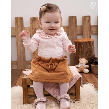 Imagem de Conjunto Body Suedine Bebê Menina Saia Cotele Paraiso 14673-Feminino