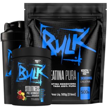 Imagem de Kit Creatina 500g + Pré-Treino 300g Frutas Vermelhas + Shaker 600ml Bulk Nutrition