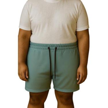 Imagem de Short Masculino Adulto Liso Algodão Com Bolsos Do P ao G3 Plus Size Go