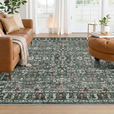 Imagem de TOPRUUG Tapete quadrado lavável 12 x 12 cm - Tapete ultramacio para sala de estar sob o sofá, tapetes antiderrapantes para quarto e sala de jantar - Tapete antiderrapante e resistente a manchas para