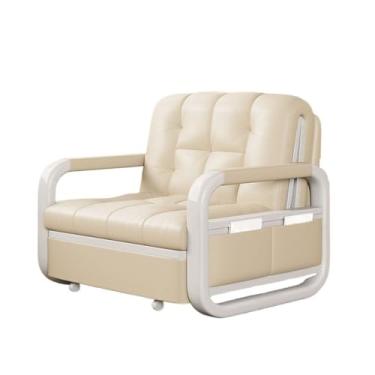 Imagem de Sofá-cama solteiro moderno dobrável uso duplo simples pequena sala de estar multifuncional retrátil cadeira dorminhoco (média)