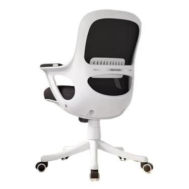 Imagem de Cadeira de malha ergonômica ajustável para escritório, mesa de encosto alto com assento deslizante, jogos de computador giratório para homens e mulheres (branca)