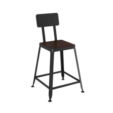 Imagem de KHUTRW3D Balcão de cozinha pequeno com encosto banco de bar restaurante ferro cadeira alta cadeira de madeira cadeiras de bar