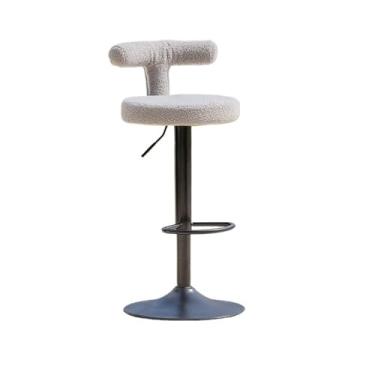 Imagem de Banqueta de cozinha para casa, banco giratório, caixa elevável, cadeira alta, banco de bar frontal, banco redondo comercial, cadeira de bar giratória, cadeiras de bar (cinza)