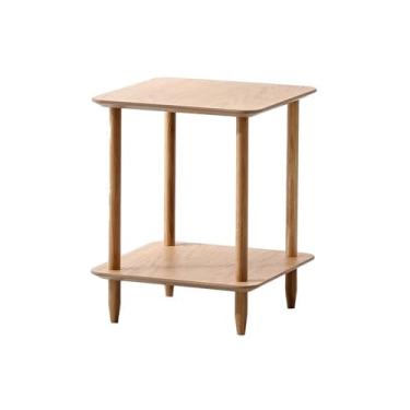 Imagem de Mesa lateral de sofá moderna, simples, para sala de estar, quadrada, mesa de cabeceira dupla, simples