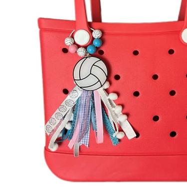 Imagem de Jvuessieye Pingentes de beisebol softball, futebol, vôlei, esportes, mamãe, acessórios para bolsa de borla, presente, Medium, Acrílico, Sem Pedra Preciosa