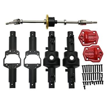 Imagem de Eixo diferencial dianteiro de metal com carcaça de eixo, peça de atualização durável de liga de alumínio para carro de escalada com controle remoto mn86k mn86ks 1/12 (Preta)