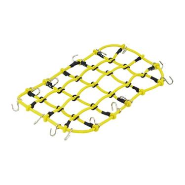 Imagem de YIJU Rede de bagagem decorativa para carro RC, bagageiro de teto, universal, com gancho, alto desempenho para caminhões e veículos RC D90 90046, Amarelo