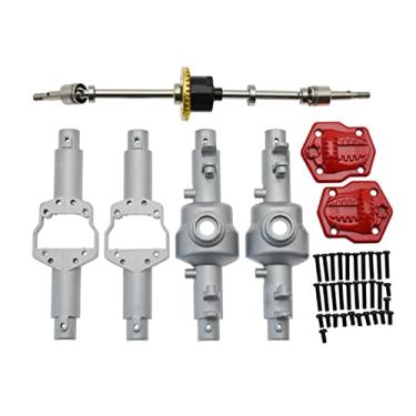 Imagem de Eixo diferencial dianteiro de metal com carcaça de eixo, peça de atualização durável de liga de alumínio para carro de escalada com controle remoto mn86k mn86ks 1/12 (Prata)