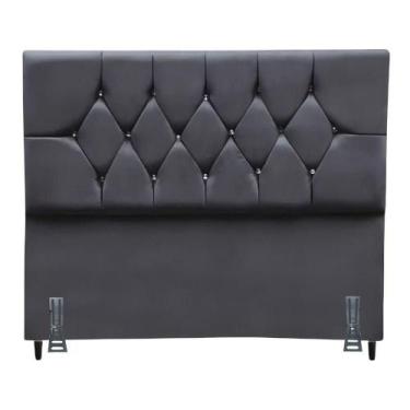 Imagem de Cabeceira Para Cama Solteiro 90 Cm Brenda Com Frame Suede Cinza Escuro