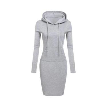 Imagem de Vestido Com Capuz Feminino Vestido De Moletom De Outono Roupas Feminin