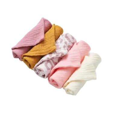 Imagem de Toalhas De Algodão Para Bebês 5 Peças, Panos De Muslin Para Limpeza De