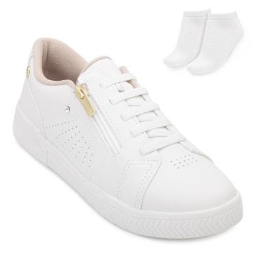 Imagem de Tênis Casual Kolosh e Meia KL24-C3008, 37, Branco