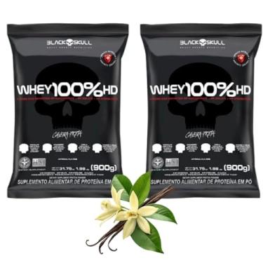 Imagem de Combo 2x Whey 100% Concentrado Hd Refil 900g - Black Skull (Baunilha)