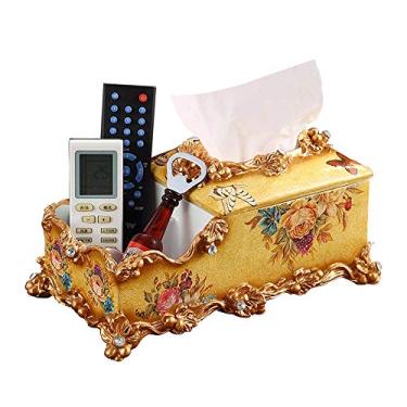 Imagem de CNBYDK Porta-lenços multifunções caixa de papel toalha de resina vintage dispensador de papel higiênico organizador de armazenamento com relevo