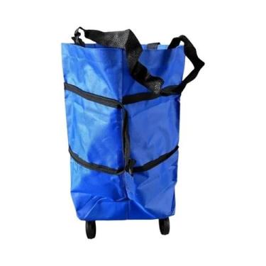 Imagem de Carrinho De Compras Dobrável Reforçado Com Rodas, Leve, Compacto E Por