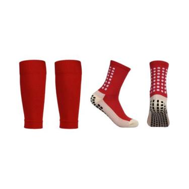 Imagem de Meias De Futebol Antiderrapantes Masculinas E Conjunto De Joelheiras -