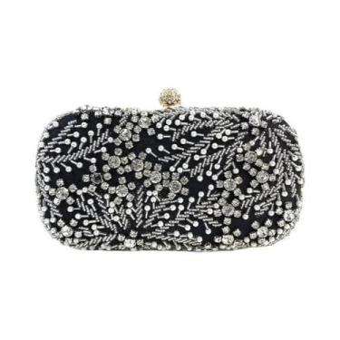 Imagem de Bolsa De Mão De Luxo Para Mulheres Com Cristais E Pérolas Bordadas, Bo