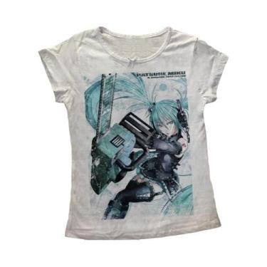 Imagem de Camiseta Feminina Branca Retro Harajuku Emo Doce E Picante, Ajuste Sli