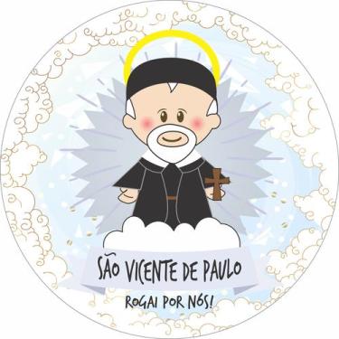 Imagem de Painel de Lona Redondo Santinhos Católicos São Vicente de Paulo - Fabr