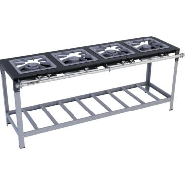 Imagem de Fogão Industrial Stori Premium 4 Bocas 40x40 M8 Metalmaq Fogão Baixa Pressão Pintado