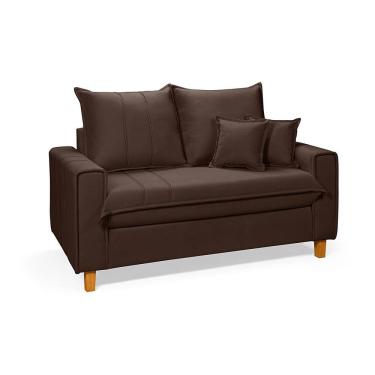 Imagem de Sofa Living com Bau Multiuso 2 Lugares Suede Pes em Madeira