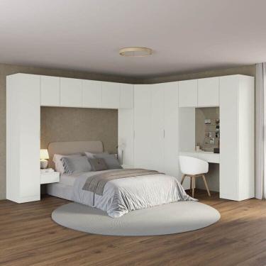 Imagem de Guarda-roupa Modulado de Canto Obliquo 11 Peças com 12 Portas Orion Cabecasa Madeiraoriginals Aveia