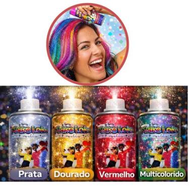Imagem de Kit 4 Multicor Tintas Colorido Cabelo c/ Brilho Festa Carnaval - Arts