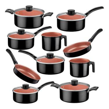 Imagem de Jogo De Panelas Tramontina Caribe 10 Peças Alumínio Antiaderente