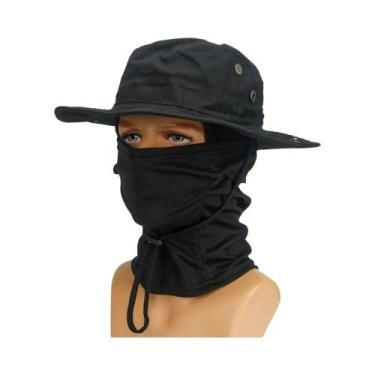 Imagem de Chapéu Boonie Masculino Camuflado Com Aba Larga Dobrável, Balaclava Pa