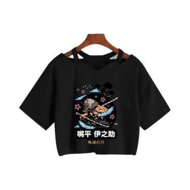 Imagem de Camiseta Feminina Demon Slayer Nezuko Kimetsu No Yaiba Crop Top Tanjir