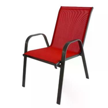 Imagem de Cadeira Sling Empilavel Vermelha - Just Home Collection