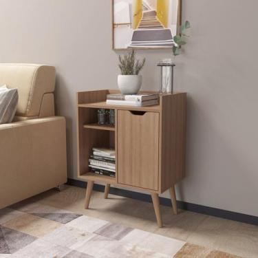 Imagem de Aparador Balcão Mesa Para Café/Bar Multifuncional 1 Porta com Vidro 60