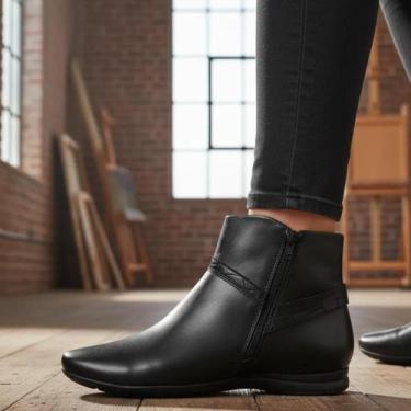 Imagem de Bota Feminina Comfortflex Original Fivela Country Estilosa, Preto, 37
