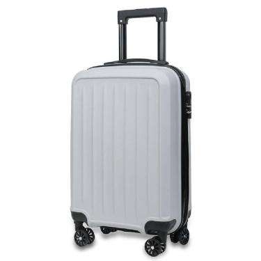 Imagem de Mala De Viagem Abs Rigida Executiva De Mao 10Kg Anac 4 Rodas Bolsa Trabalho Ferias Cadeado Anti Furto Cinza