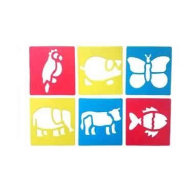 Imagem de Estênceis De Desenho DIY Para Crianças, 6 Peças, Réguas Plásticas, Car