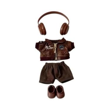 Imagem de Jaqueta Retrô Marrom Para Boneca Labubu, Conjunto De Roupas E Acessóri