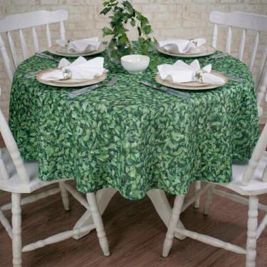 Imagem de Toalha de Mesa Redonda em Tecido Jacquard Estampado Muro Inglês, 2,80