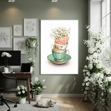 Imagem de Quadro Decorativo Chá De Neve 70x50cm Mold Branca