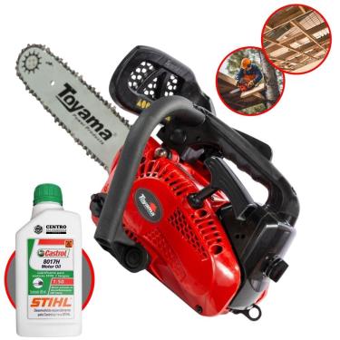 Imagem de Motosserra Toyama TCS25X À Gasolina Com Óleo STIHL 2T 1,14HP 25,4cc 12.000rpm Leve e de Alto Desempenho Sabre 12 Polegadas Corrente Oregon 22 Dentes