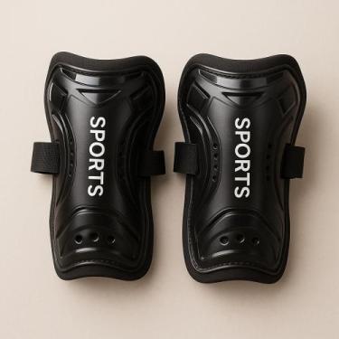 Imagem de Caneleira Futebol Sports Equipamento De Proteção 18cm Preta