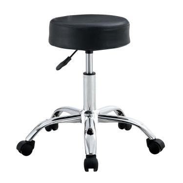 Imagem de Cadeira Giratória Mocho Conthey PU Base Cromada Altura Ajustável Preta