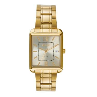 Imagem de Relógio Seculus Feminino Ref: 44324gpsvda2 Retangular Aço Dourado
