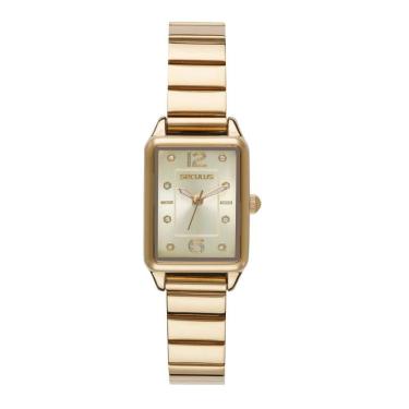 Imagem de Relógio Seculus Feminino Ref: 23763lpsvds1 Retangular Dourado