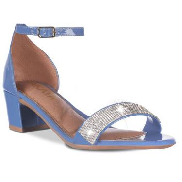 Imagem de Sandalia Feminino Salto Baixo Grosso Quadrado Manta A348 - Takata, Azu